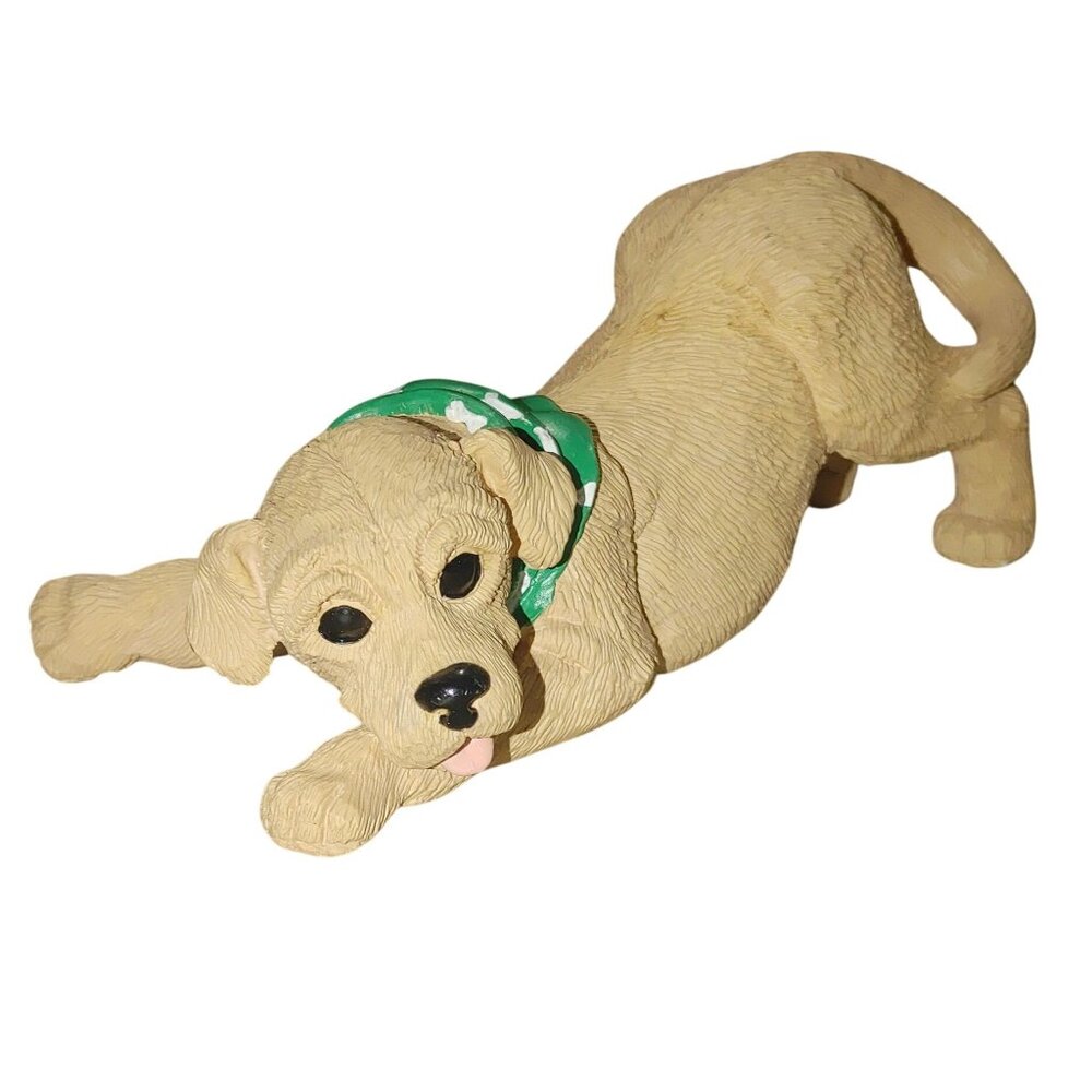 Yellow Labrador Retriever Puppy Figurine Green Bandana Bronners